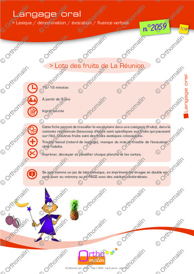 Page 1 de la fiche