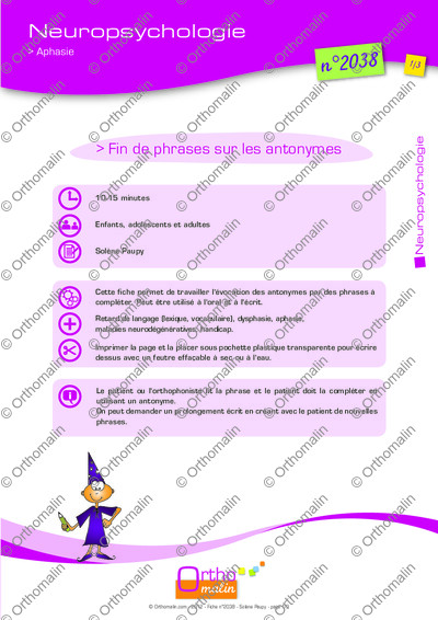 Page 1 de la fiche