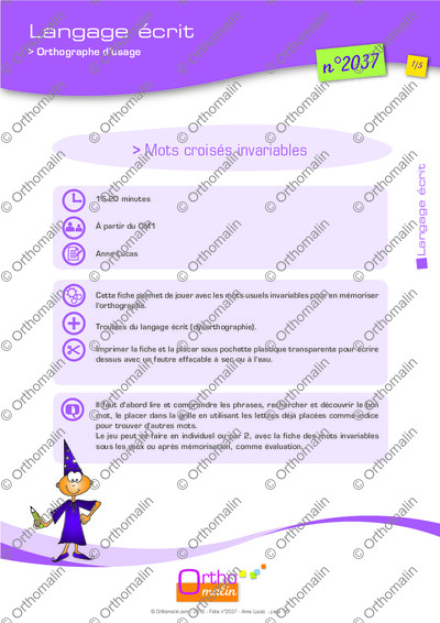 Page 1 de la fiche