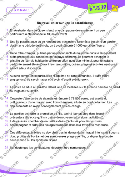 Page 2 de la fiche
