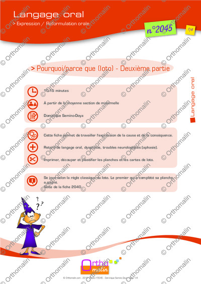 Page 1 de la fiche