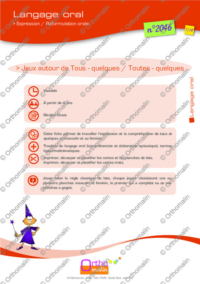 Page 1 de la fiche