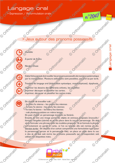 Page 1 de la fiche