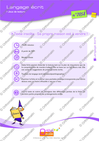 Page 1 de la fiche