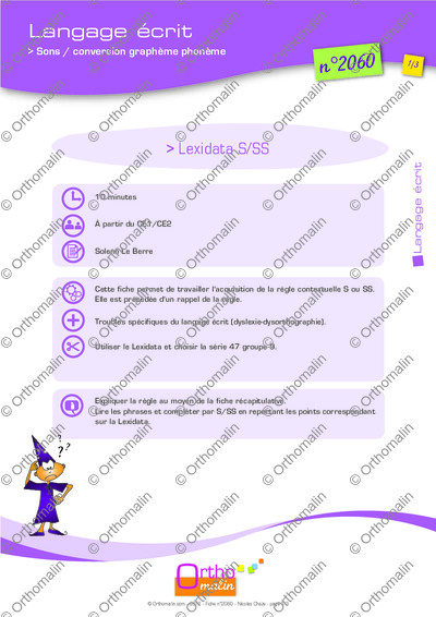 Page 1 de la fiche