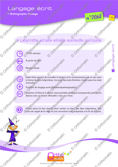 Page 1 de la fiche