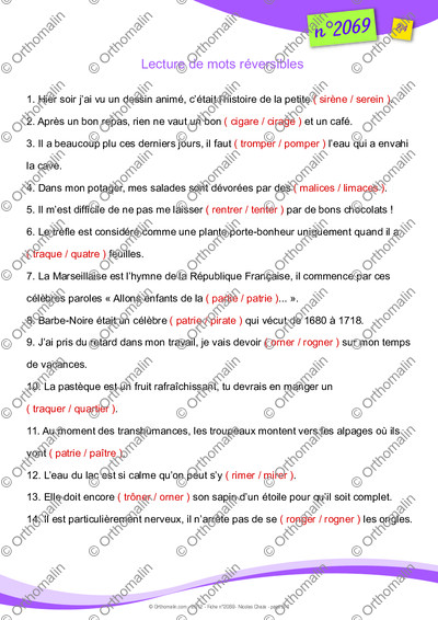 Page 2 de la fiche