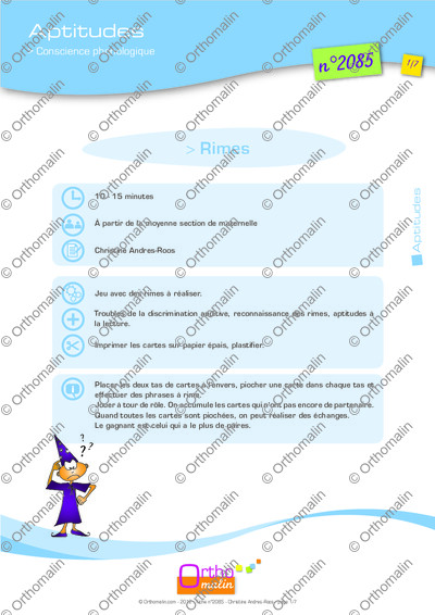 Page 1 de la fiche