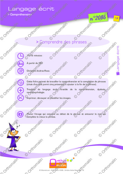 Page 1 de la fiche