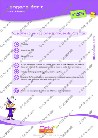 Page 1 de la fiche
