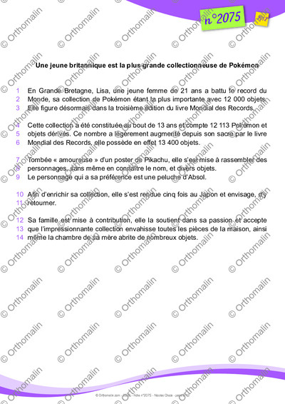 Page 2 de la fiche