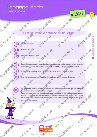 Page 1 de la fiche