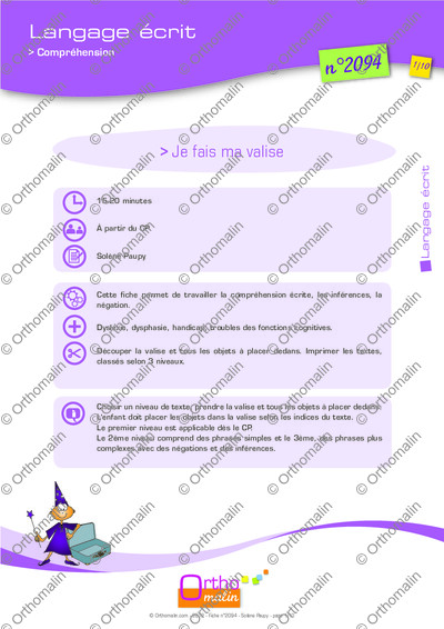 Page 1 de la fiche