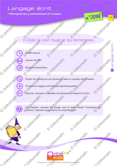 Page 1 de la fiche