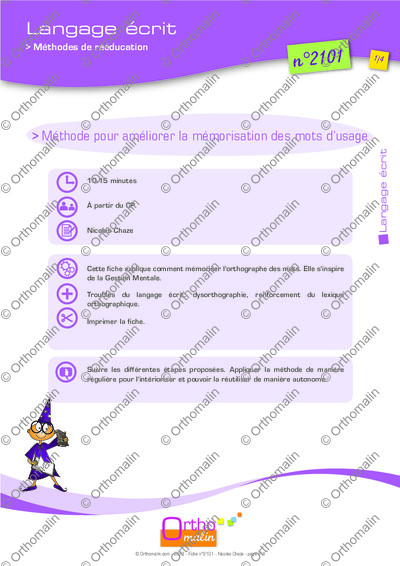 Page 1 de la fiche