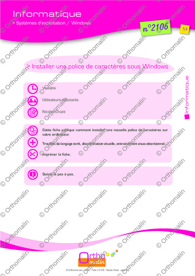 Page 1 de la fiche