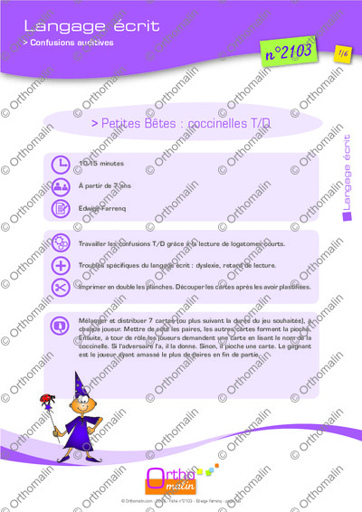 Page 1 de la fiche