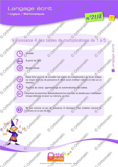 Page 1 de la fiche
