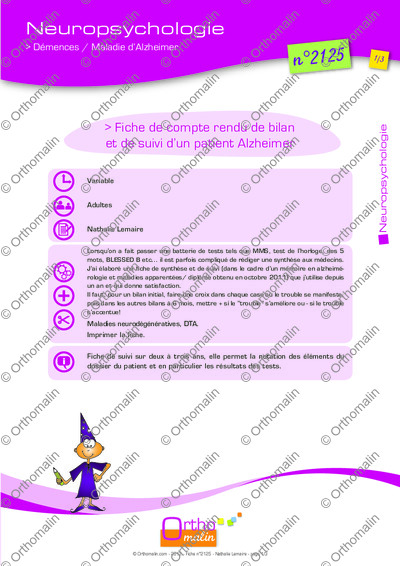 Page 1 de la fiche