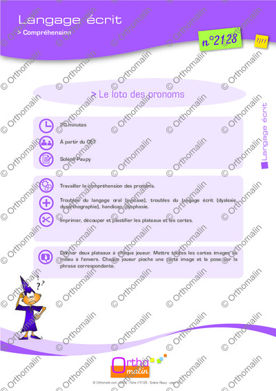 Page 1 de la fiche