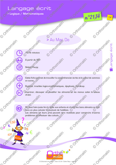 Page 1 de la fiche