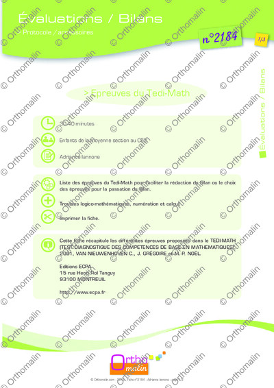 Page 1 de la fiche