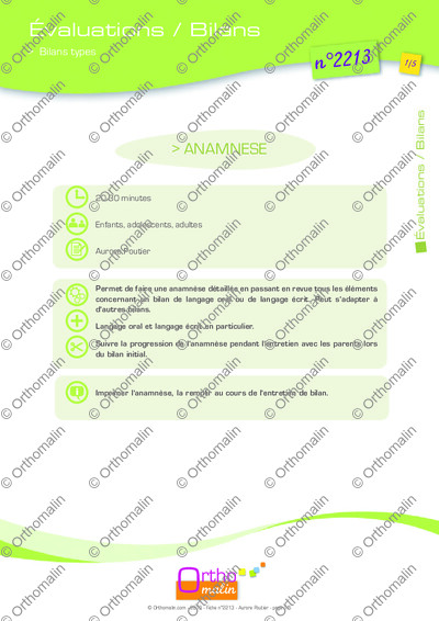 Page 1 de la fiche