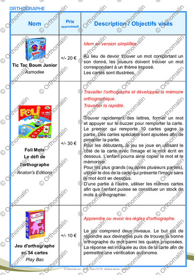 Page 3 de la fiche