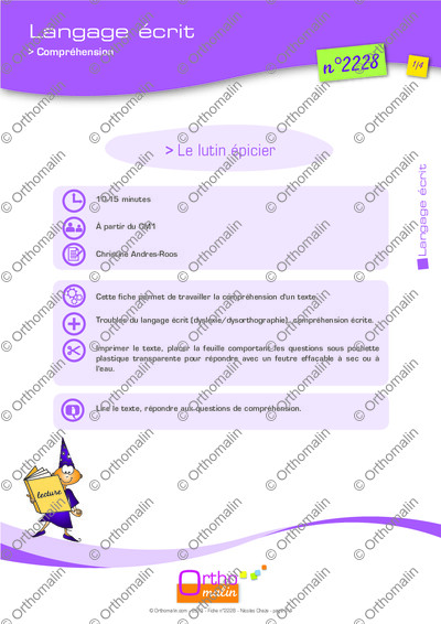 Page 1 de la fiche