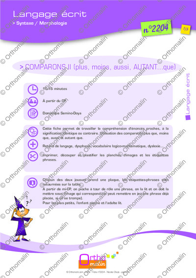 Page 1 de la fiche