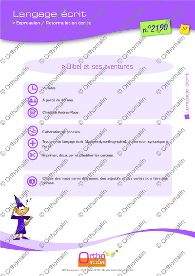 Page 1 de la fiche