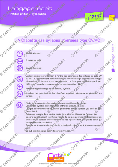 Page 1 de la fiche