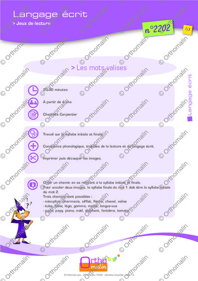 Page 1 de la fiche