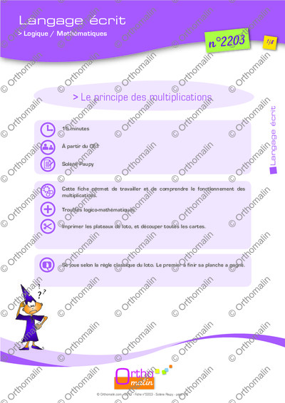 Page 1 de la fiche