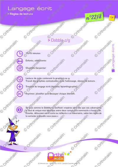 Page 1 de la fiche