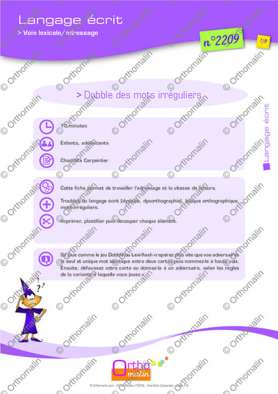 Page 1 de la fiche