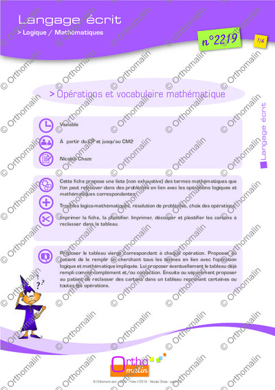 Page 1 de la fiche