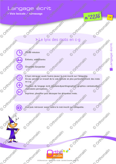Page 1 de la fiche