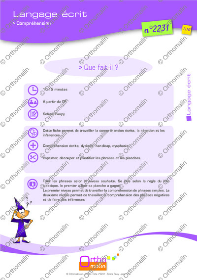 Page 1 de la fiche