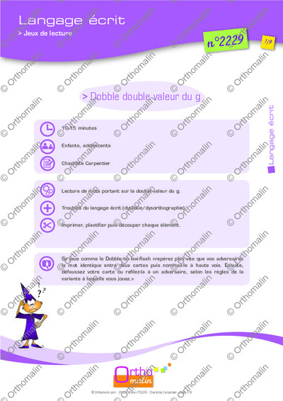Page 1 de la fiche