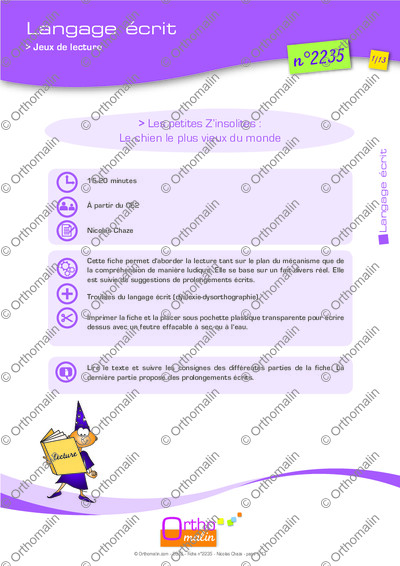 Page 1 de la fiche