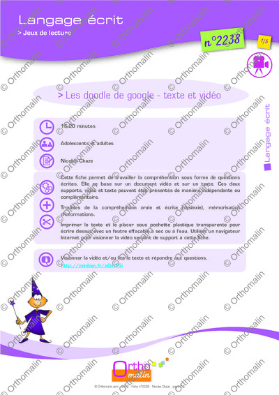 Page 1 de la fiche