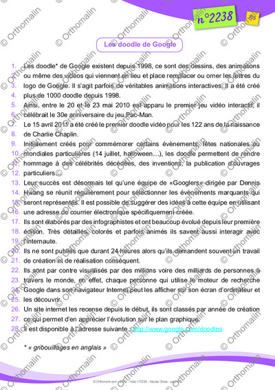 Page 2 de la fiche