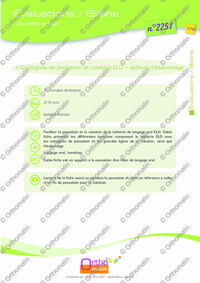 Page 1 de la fiche