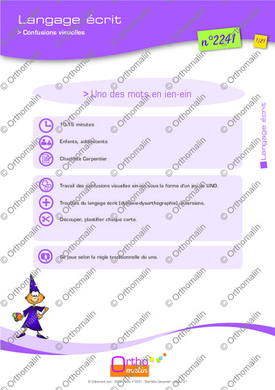 Page 1 de la fiche