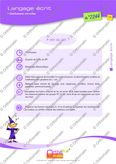 Page 1 de la fiche
