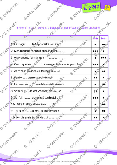 Page 2 de la fiche