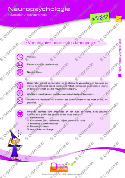 Page 1 de la fiche