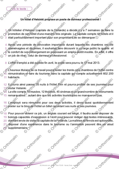 Page 2 de la fiche