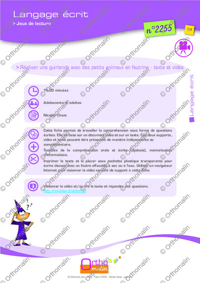 Page 1 de la fiche